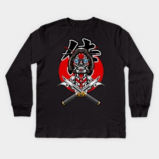 Mecha Samurai 03 Kids Long Sleeve T-Shirt